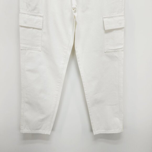 Albina Dotti cargo jeans Womens 2/R White  With Green Back Pockets - Picture 8 of 12